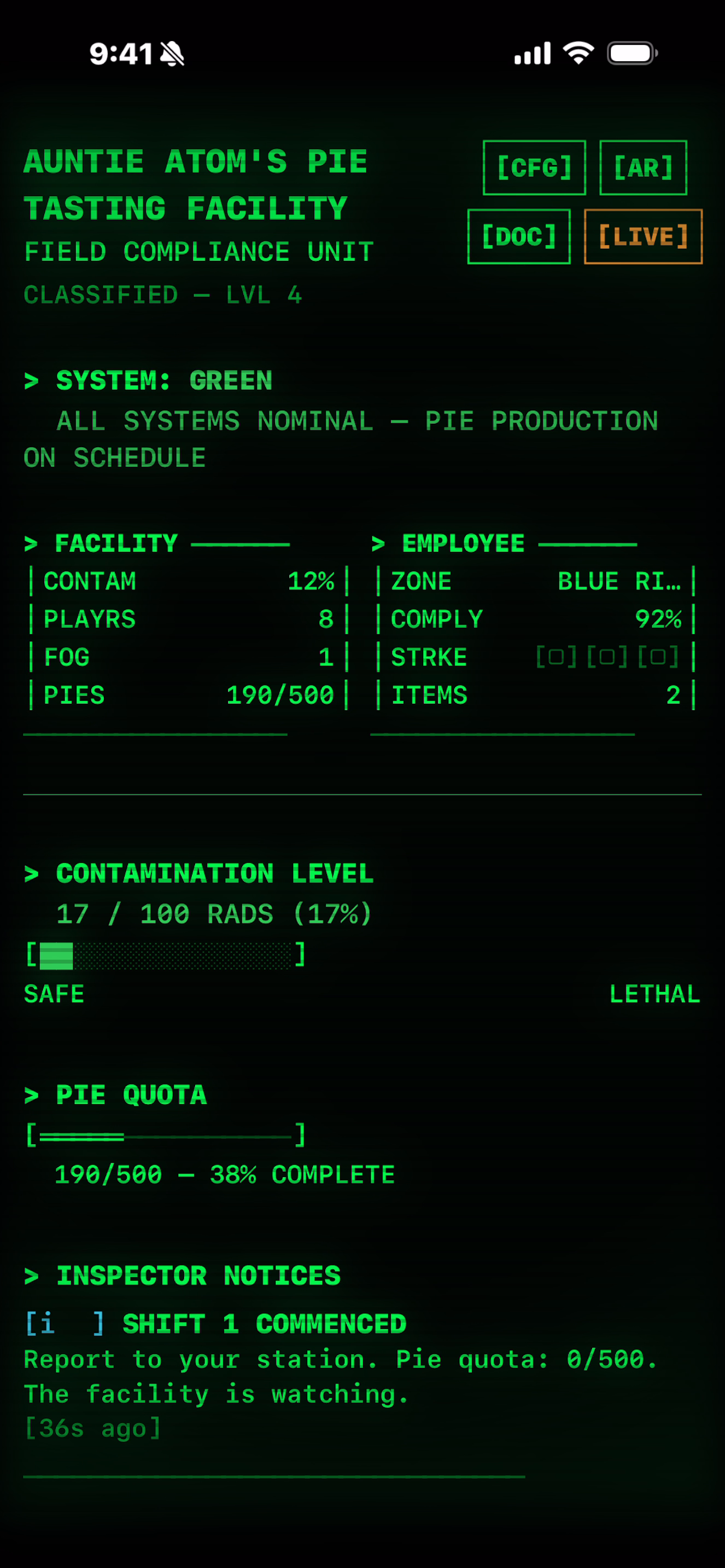 REAL-TIME FACILITY FEED